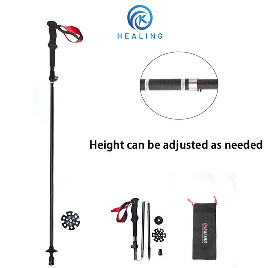 OKHEALING Carbon Fiber Folding Trekking Poles