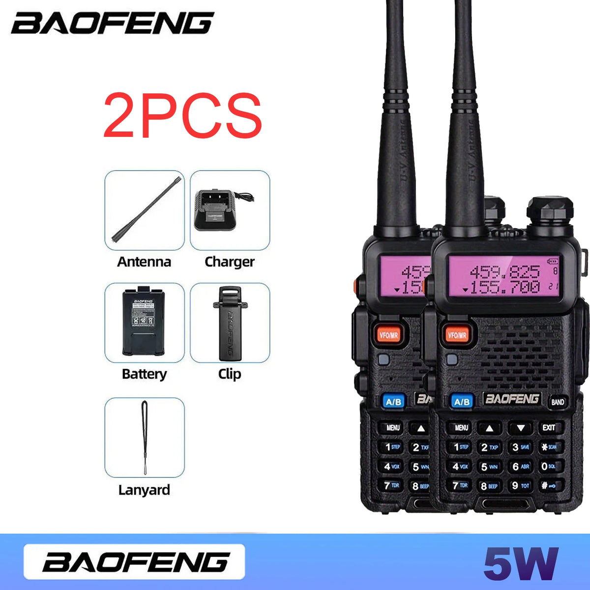 BAOFENG Dual Band Long Range Two Way Radio