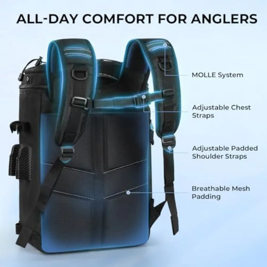 GearMaster Fishing Tackle Backpack With Bait Binder