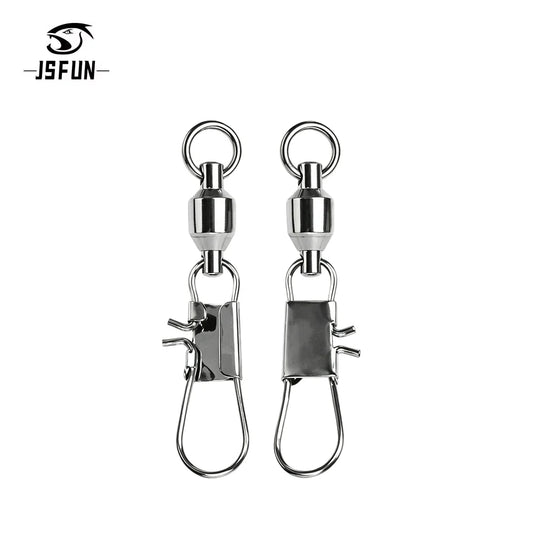 Jsfun Stainless Steel Fishing Snap Swivel 360 Rolling Connector