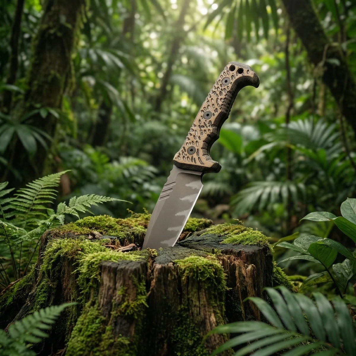 Steel Fixed Blade Camping Knife With Ergonomic Handle