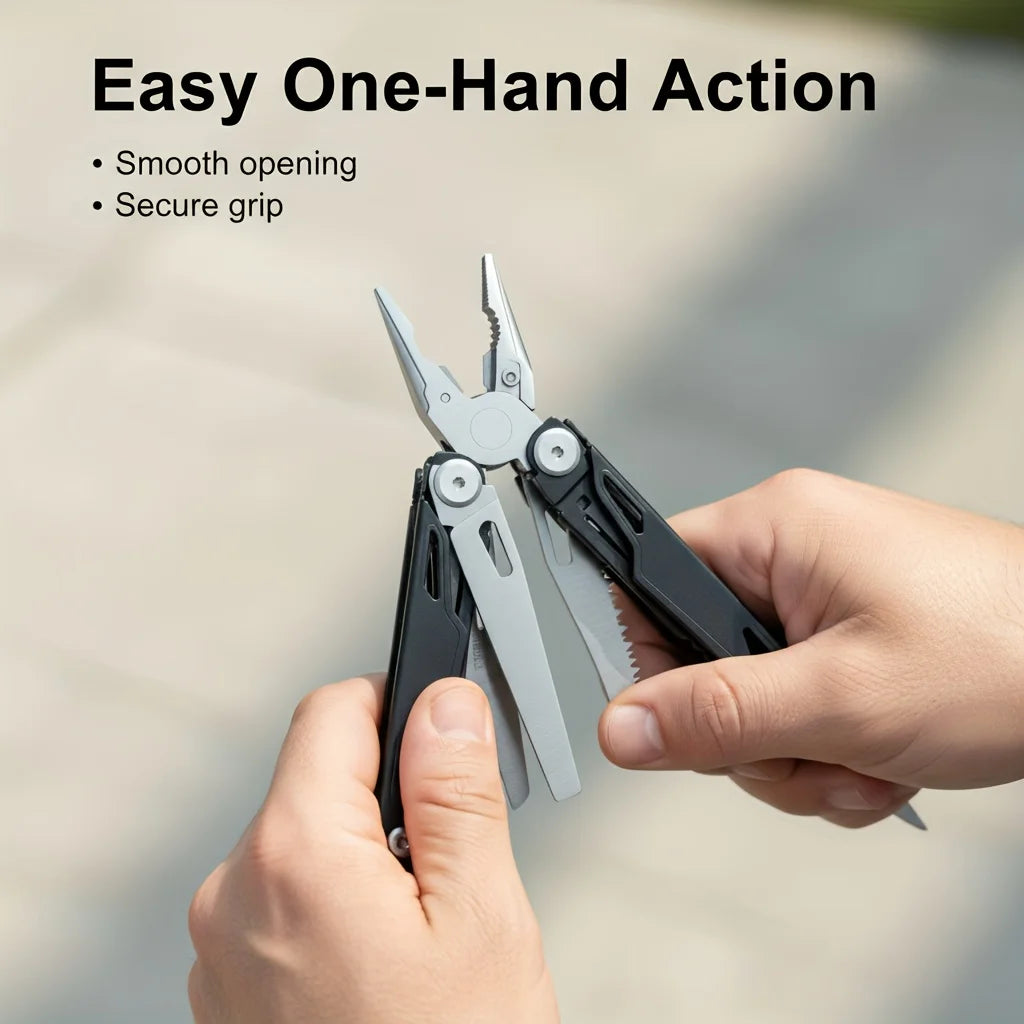 Stainless Steel Survival Multitool With Screwdriver Saw And Scissors