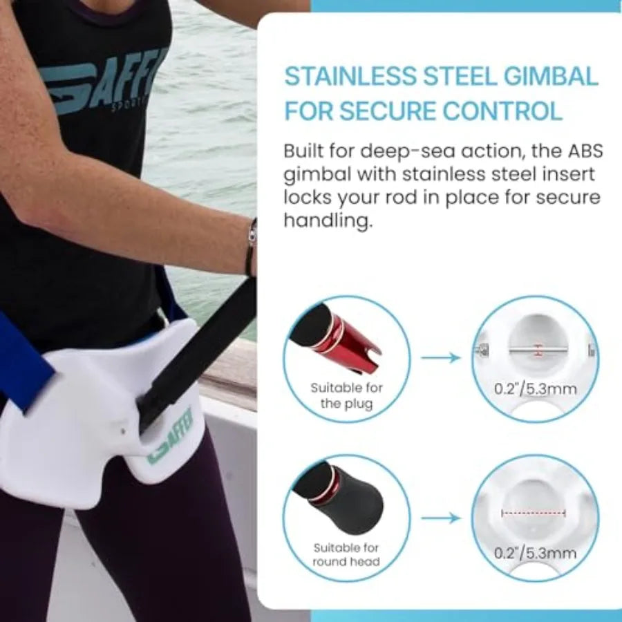 Adjustable Fishing Belt With Rod Holder And Safety Buckle