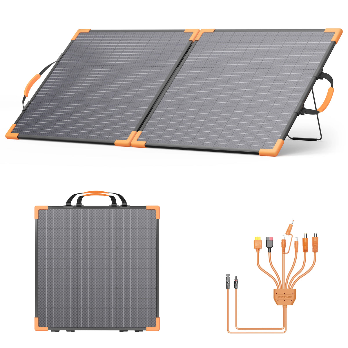 MHPOWOS 200W Foldable Bifacial Solar Panel With Kickstand