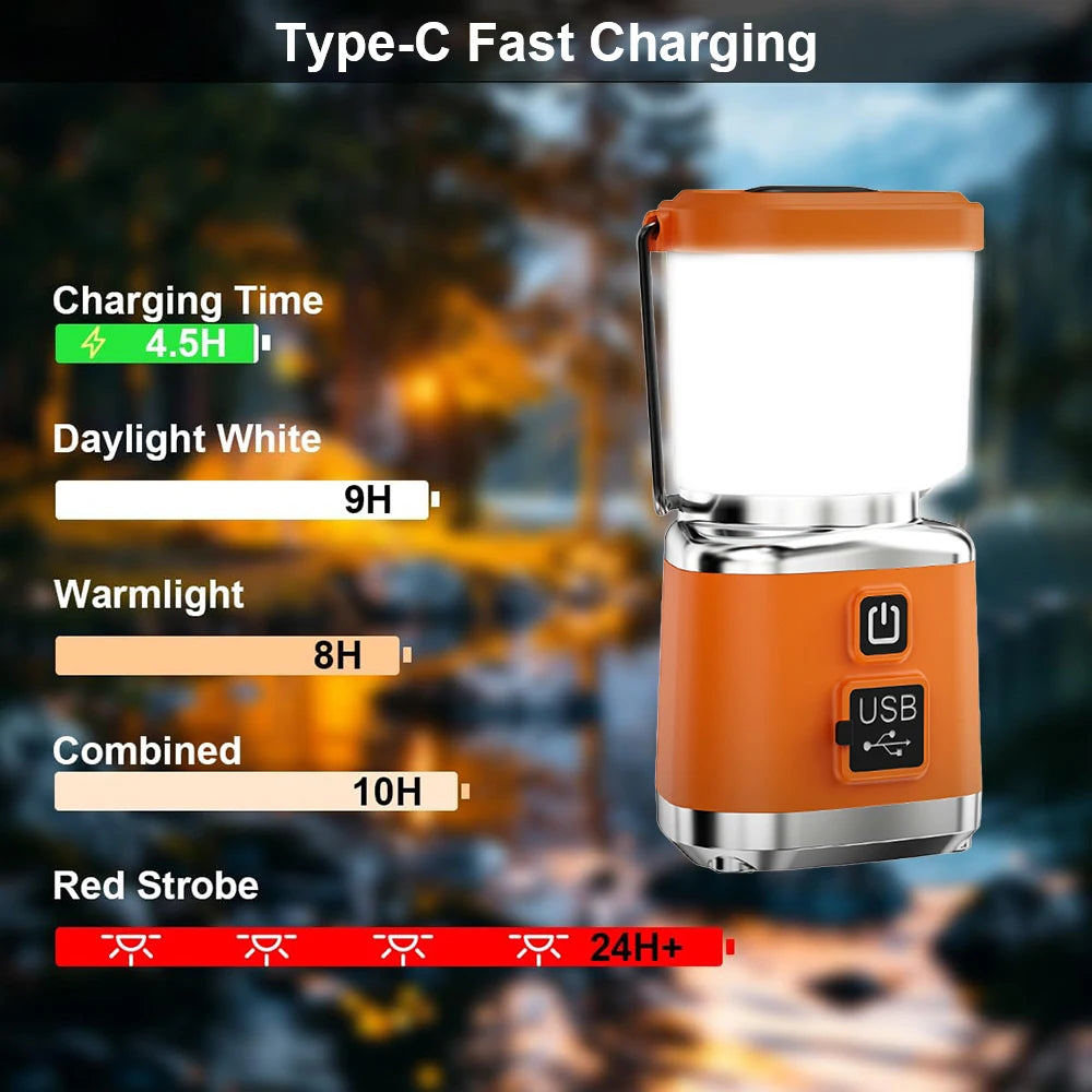 Portable LED Camping String Lantern With Power Bank And Dimming