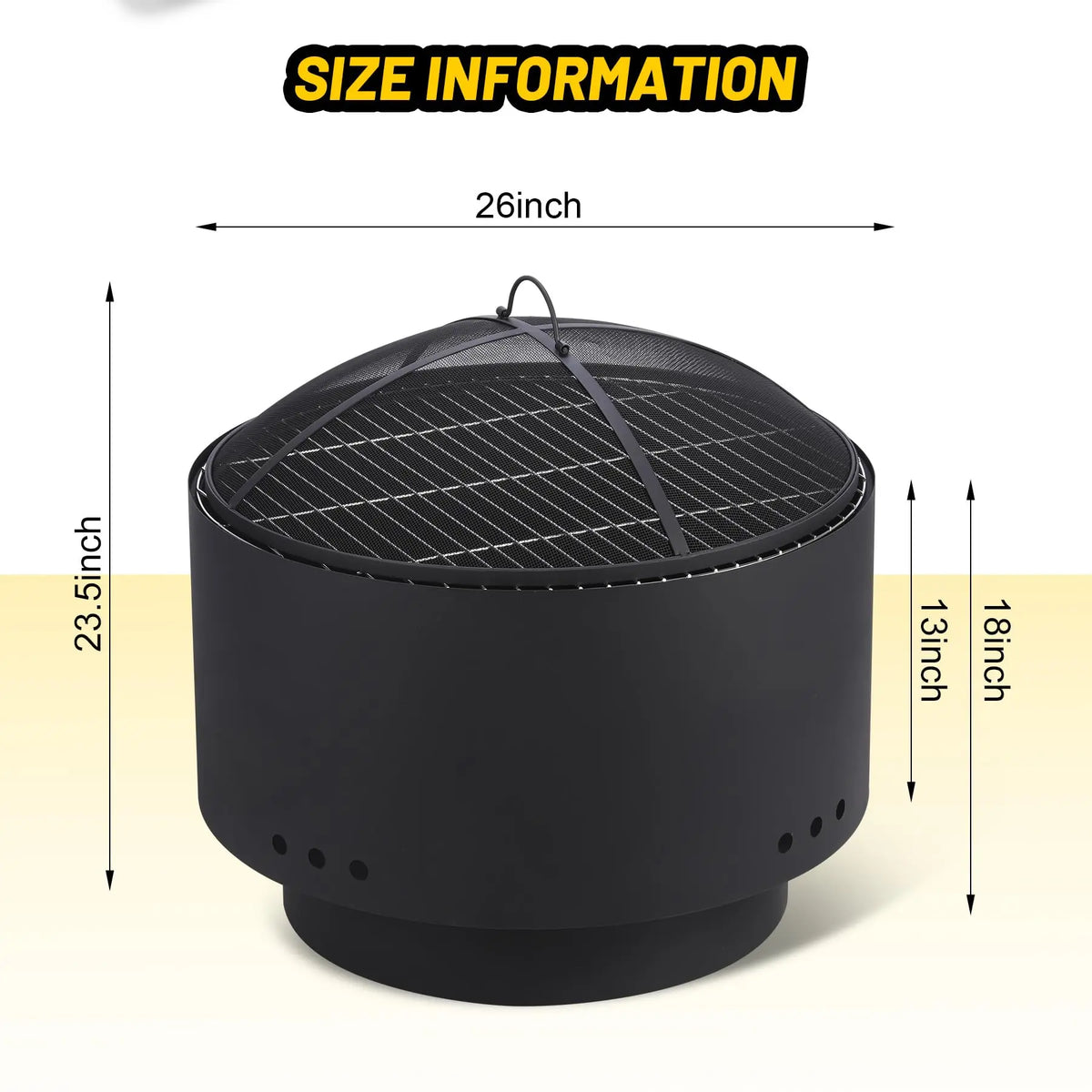 HiMISS Smokeless Wood Burning Fire Pit With Cooking Grate