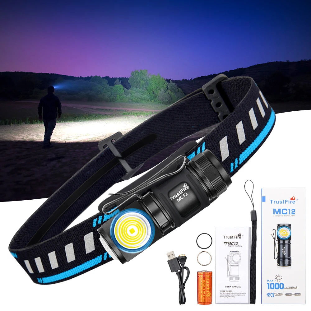 TrustFire MC12 Rechargeable LED Headlamp 1000 Lumens