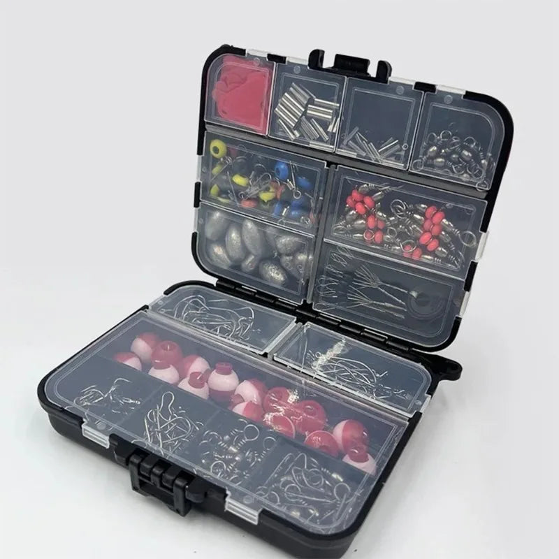 Fishing Tackle Kit With Lures Hooks And Storage Box