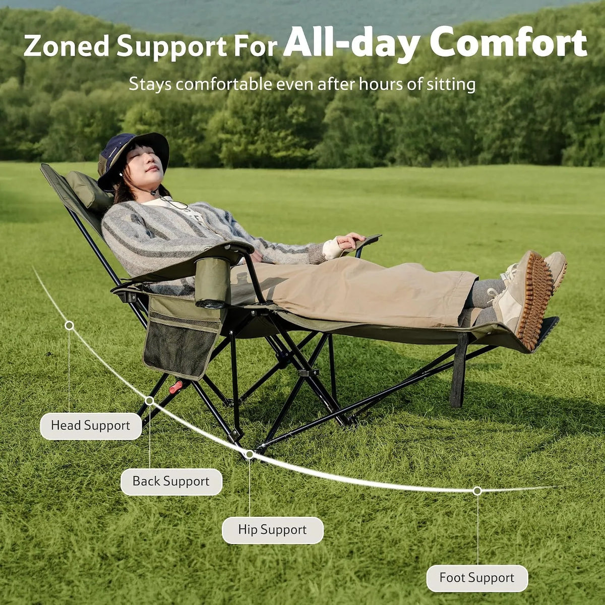Naturehike Adjustable Folding Recliner Camping Chair With Footrest