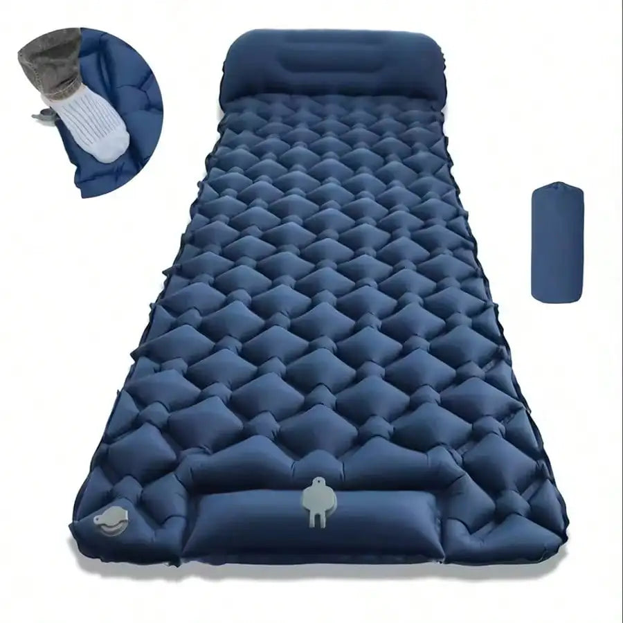 Inflatable Camping Mattress With Pump And Portable Headrest