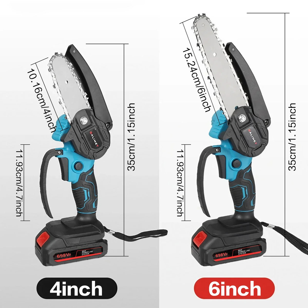 Cordless Rechargeable Handheld Pruning Chainsaw for Garden and Tree Trimming