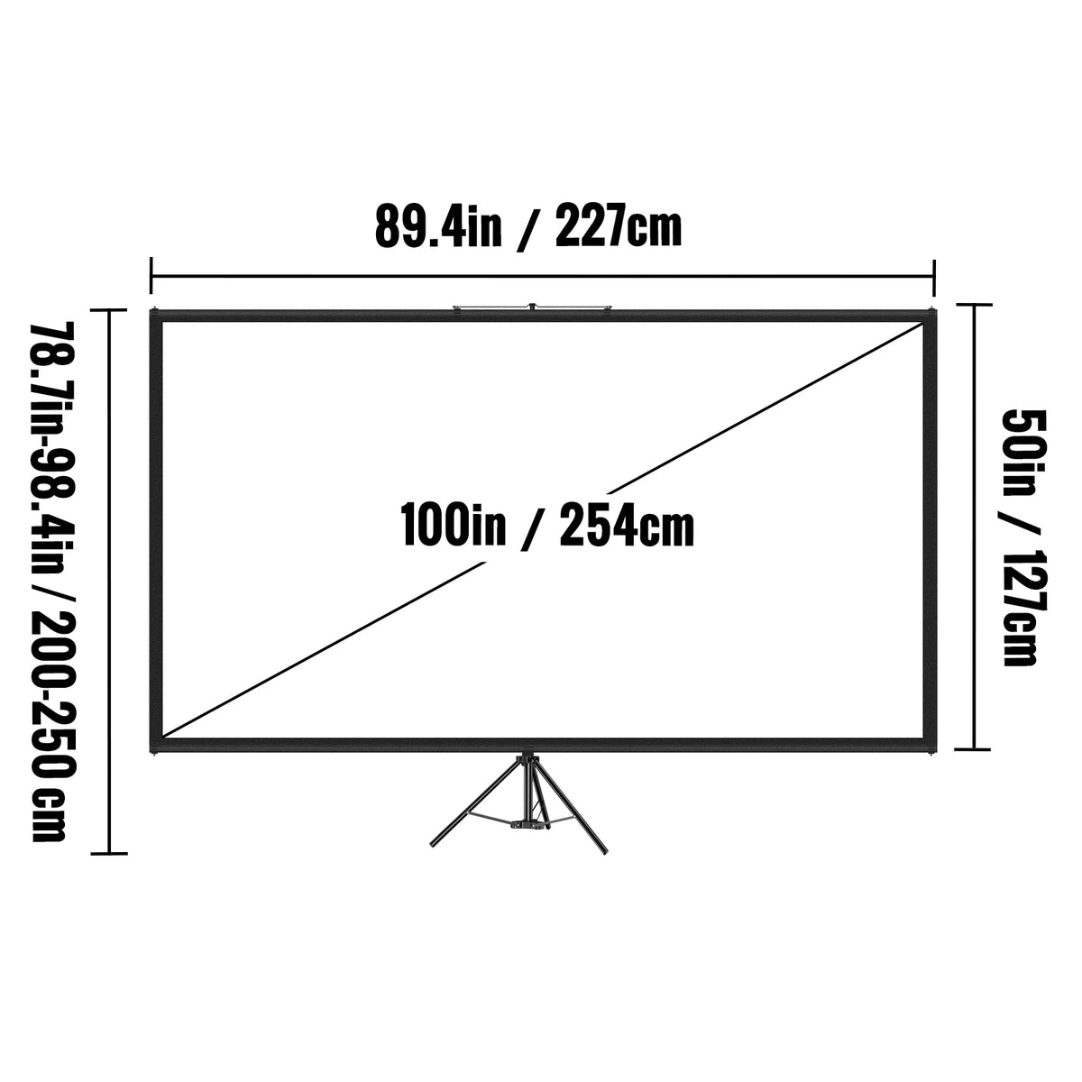 SucceBuy Portable Tripod Projector Screen for Home Cinema