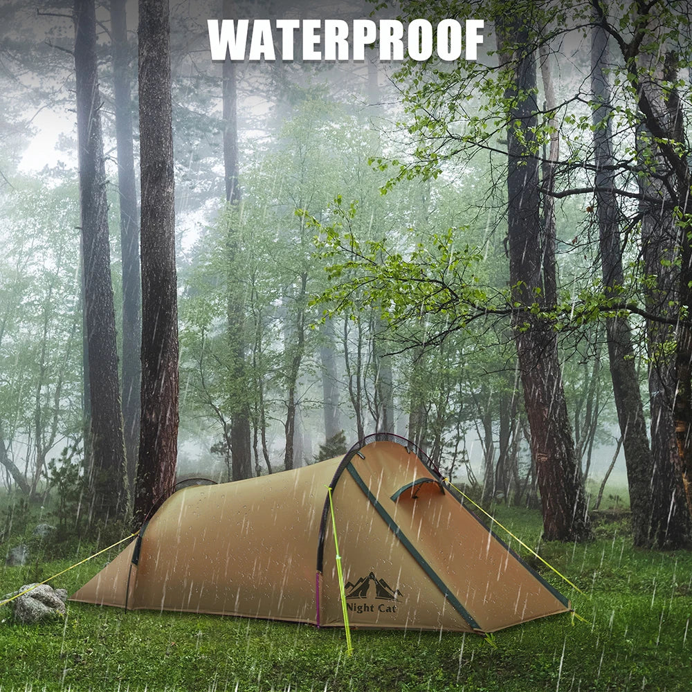 Night Cat Lightweight Double Layer Waterproof Backpacking Tent