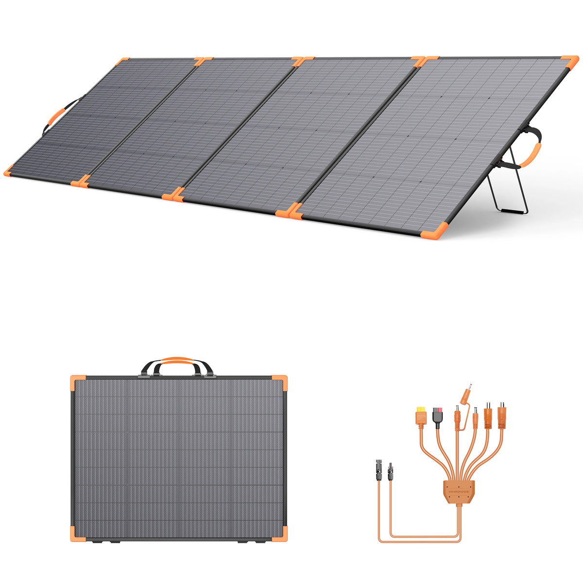 MHPOWOS 200W Foldable Bifacial Solar Panel With Kickstand