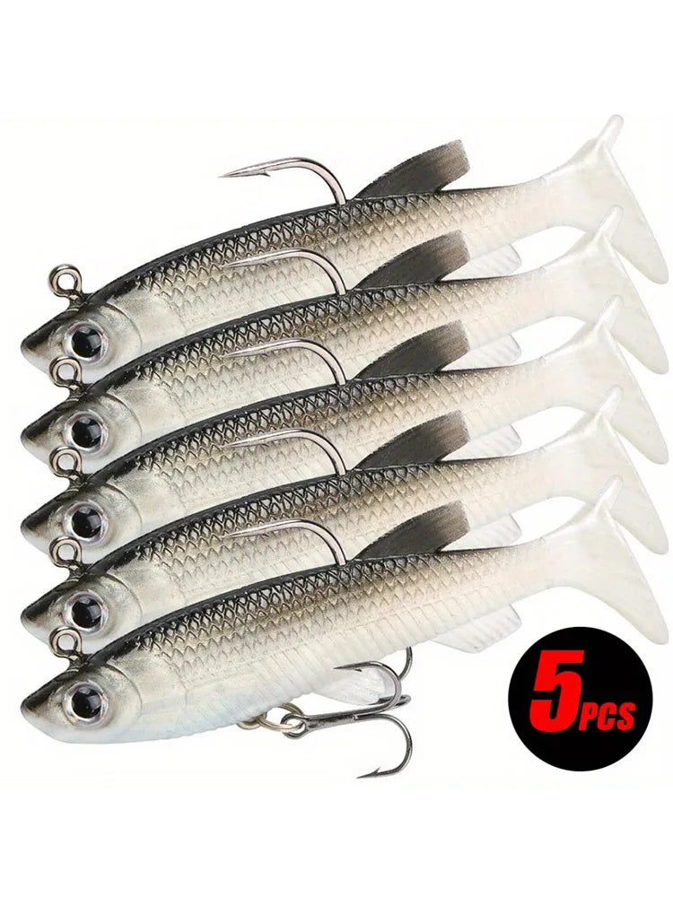 Realistic Soft Fishing Lure Kit With Sharp Hooks