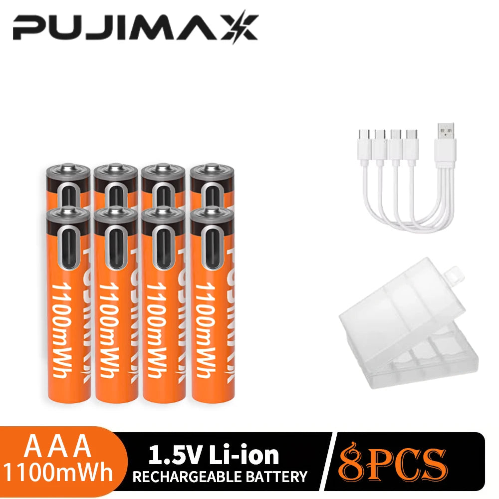 PUJIMAX USB-C Rechargeable Lithium-Ion Batteries for Everyday Devices