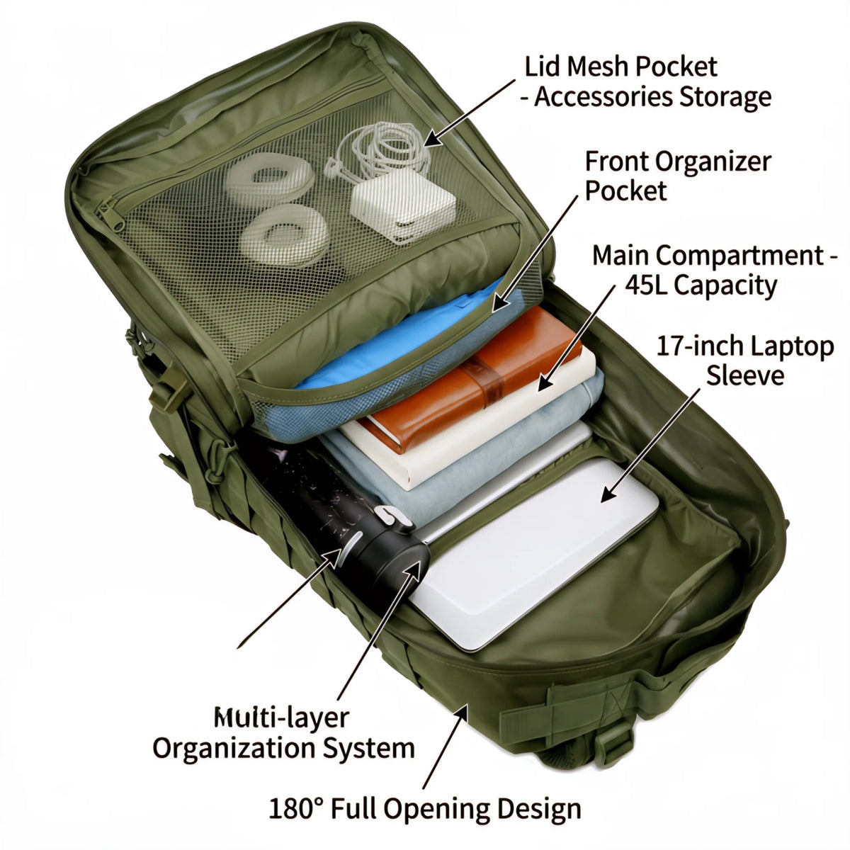 ReFire Gear Tactical Backpack With Molle Storage Pockets