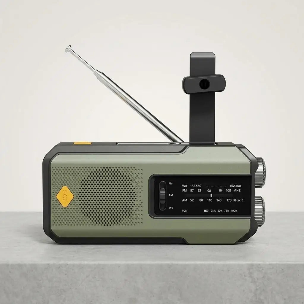 STONEGO Emergency Solar Hand Crank NOAA Weather Radio