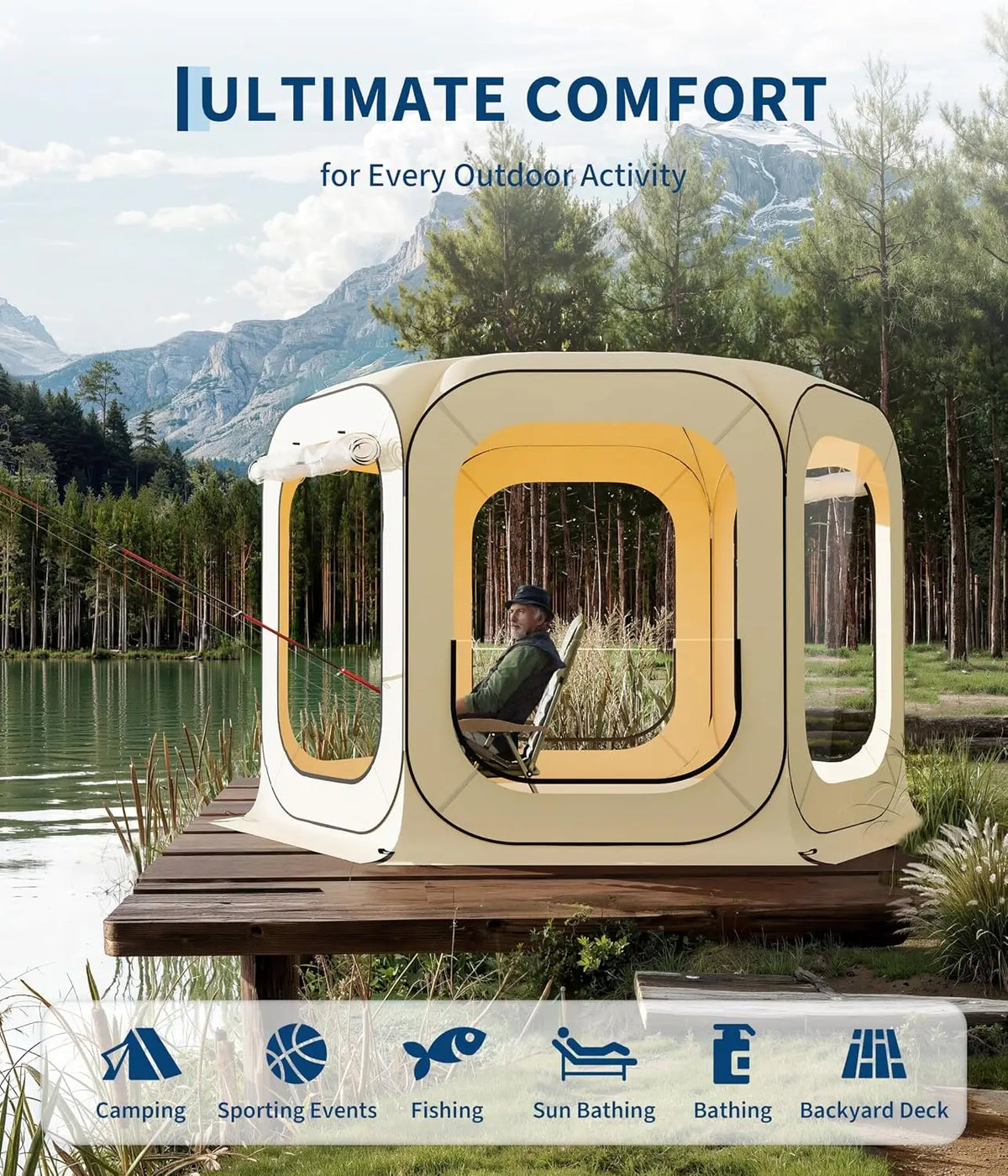 Tacleekii Portable Pop Up Screen Tent Shelter