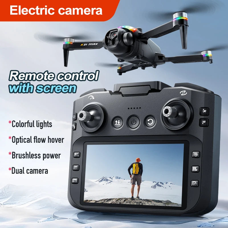 ZNLYRION K21MAX Foldable Brushless Camera Drone With Screen Remote