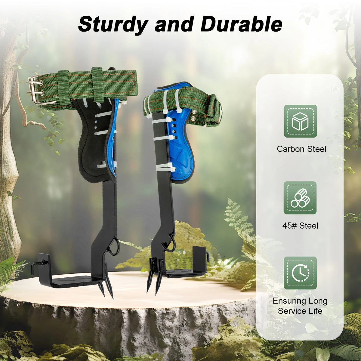 Professional Tree Climbing Spikes Kit With Safety Harness And Rope
