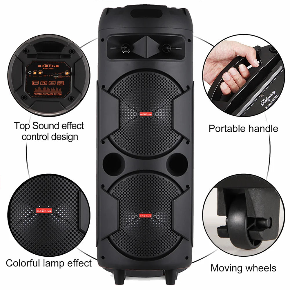CURUK Portable Bluetooth Party Speaker With Bass And RGB Lights