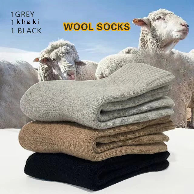 Unisex Winter Warm Wool Blend Crew Socks