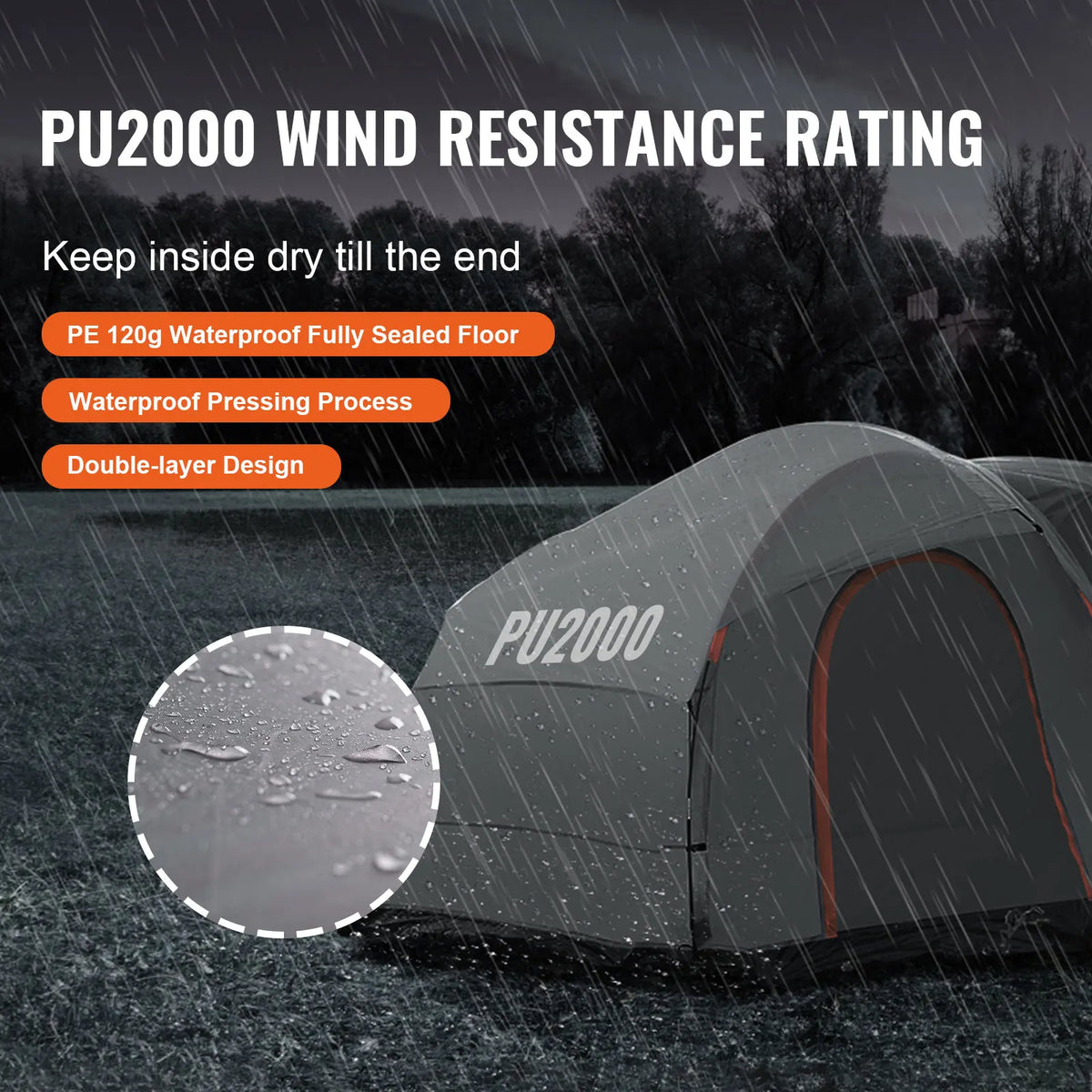SucceBuy Double Layer SUV Camping Tent Attachment