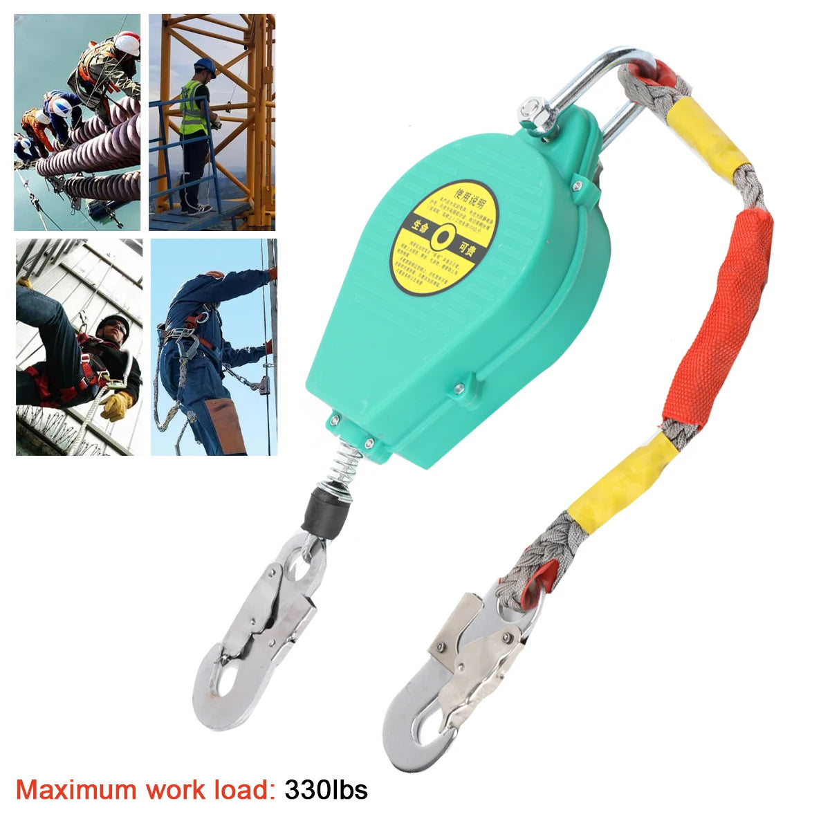 Self Retracting Lifeline Fall Arrester With Alloy Steel Hook