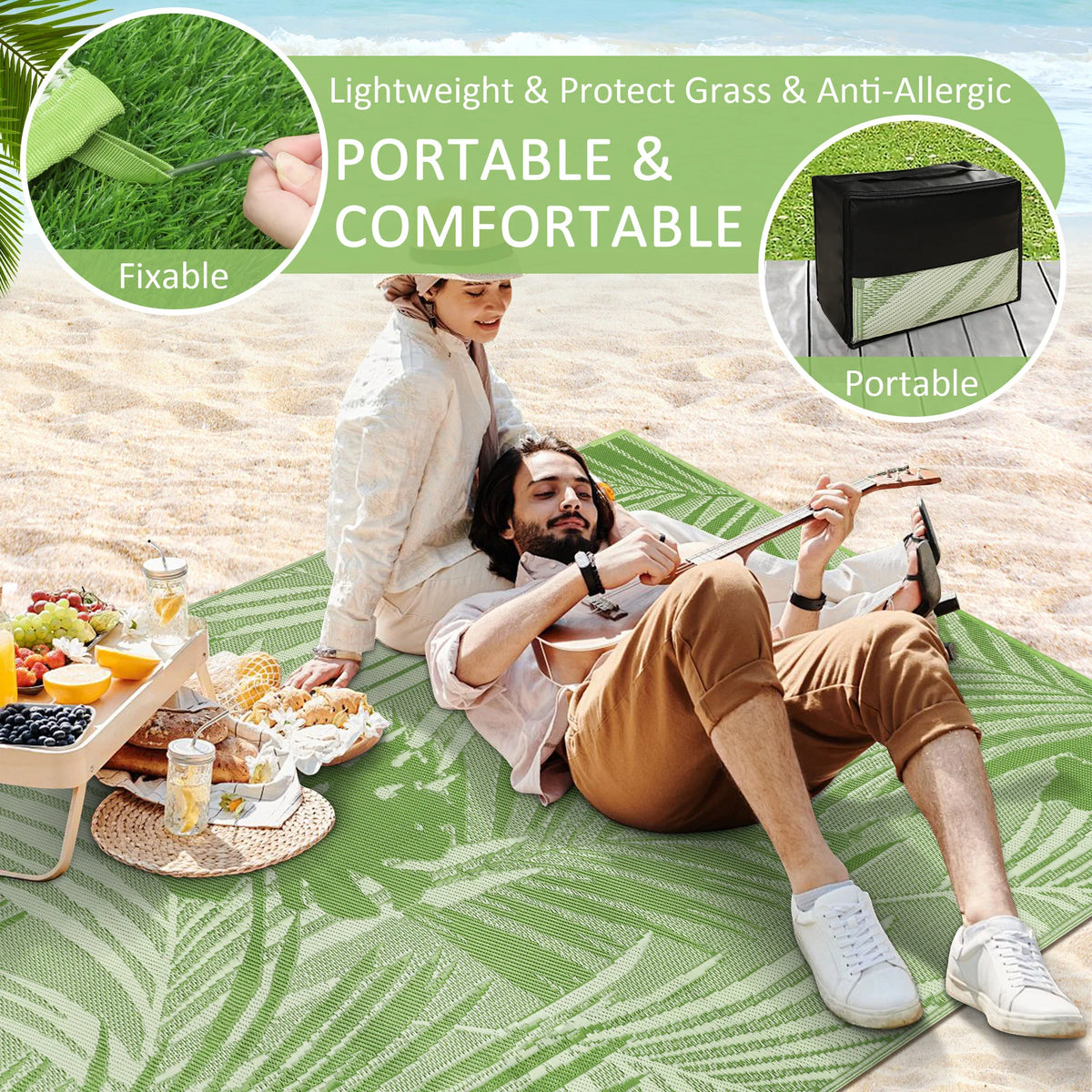 Waterproof Recycled Plastic Outdoor Rug For Patio And Camping