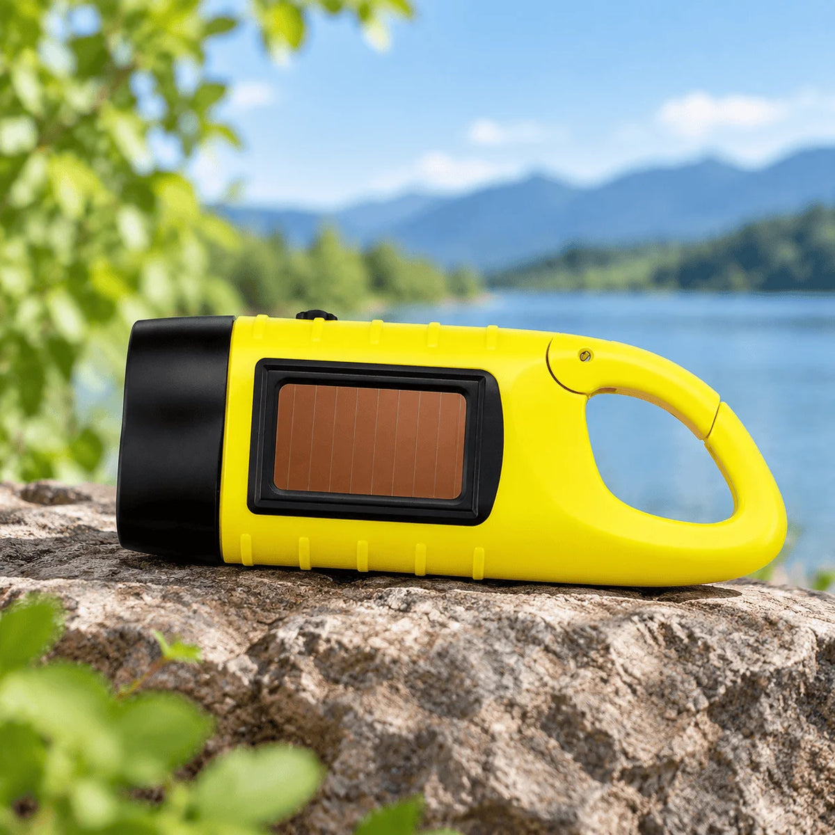 STONEGO Solar Powered LED Flashlight With Emergency Charging Light