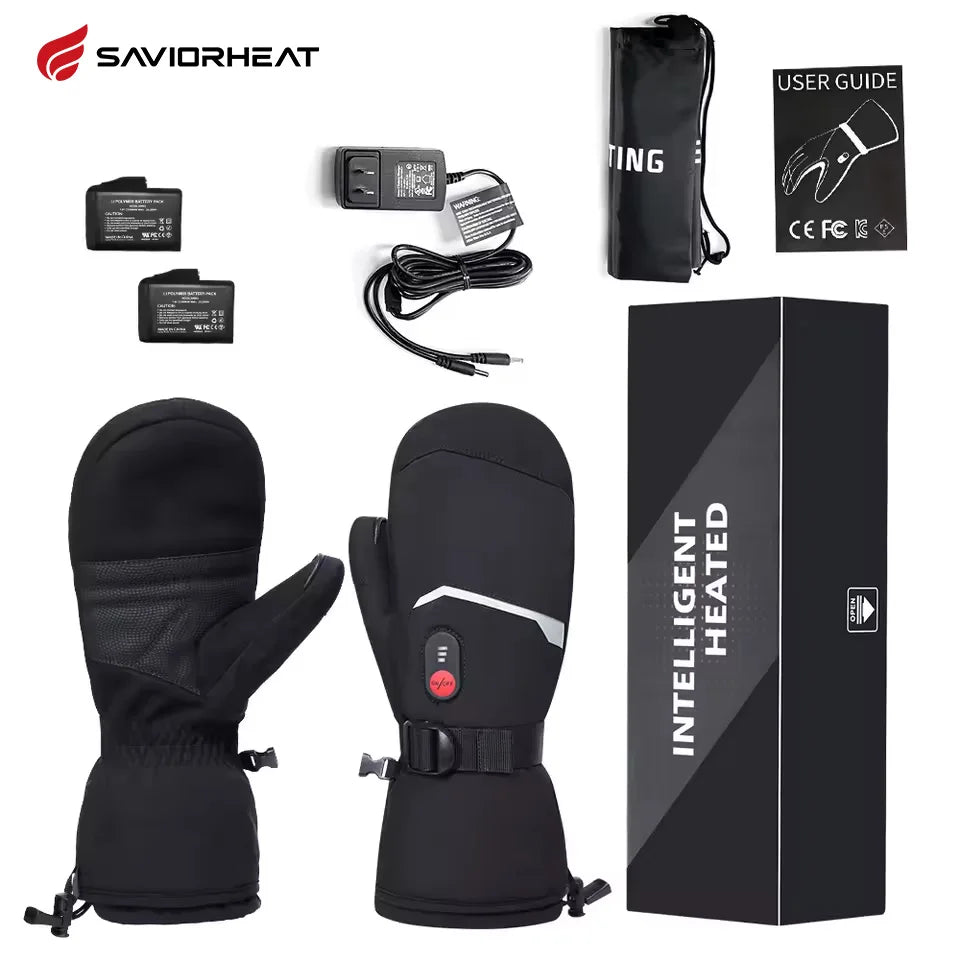 SNOW DEER Heated Waterproof Winter Gloves for Skiing and Cycling