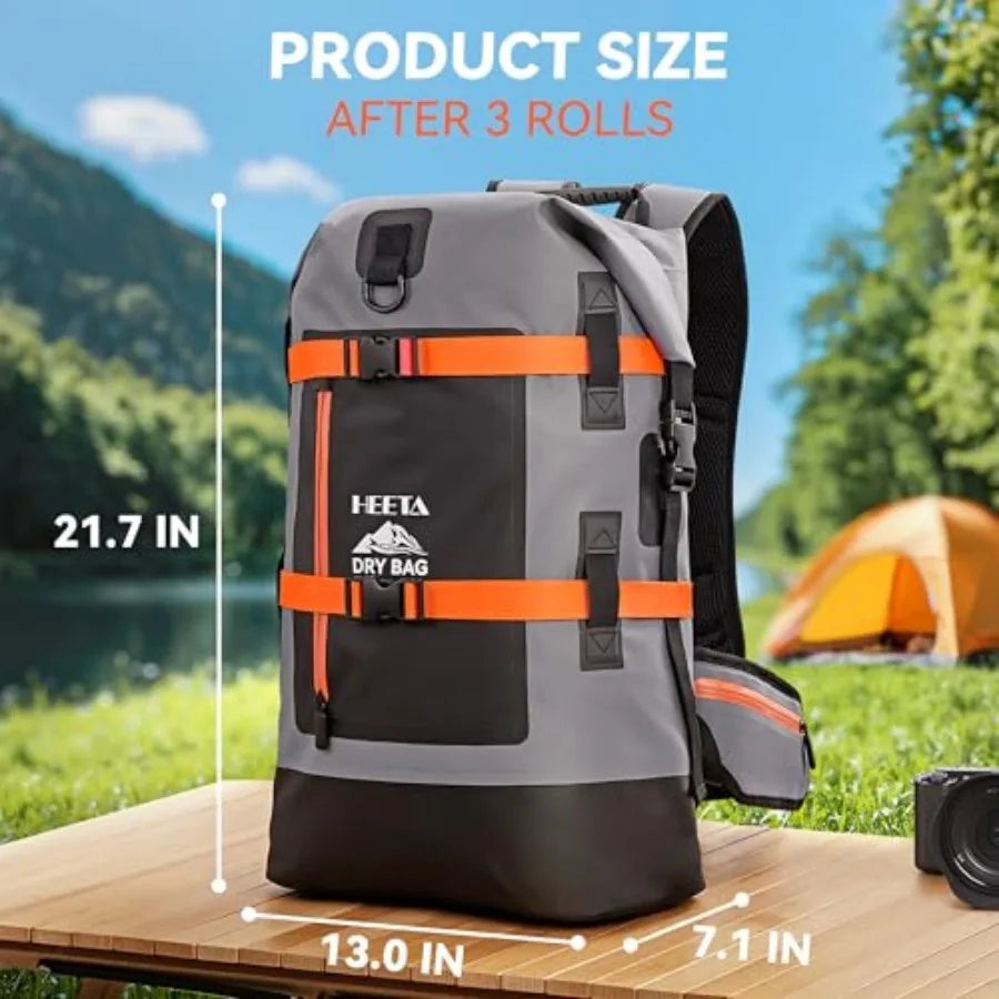 Waterproof Roll Top Dry Backpack For Hiking Kayaking And Boating