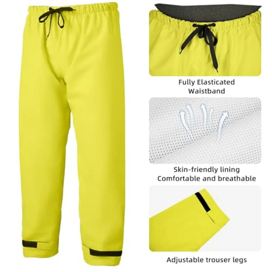 Breathable Waterproof Rain Suit Jacket And Trouser Set With Hood