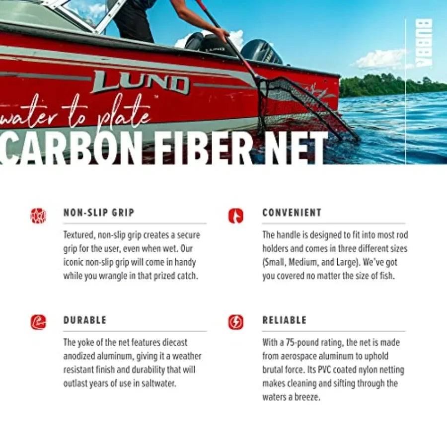 Carbon Fiber Landing Net Non-Slip Grip Handles For Fishing