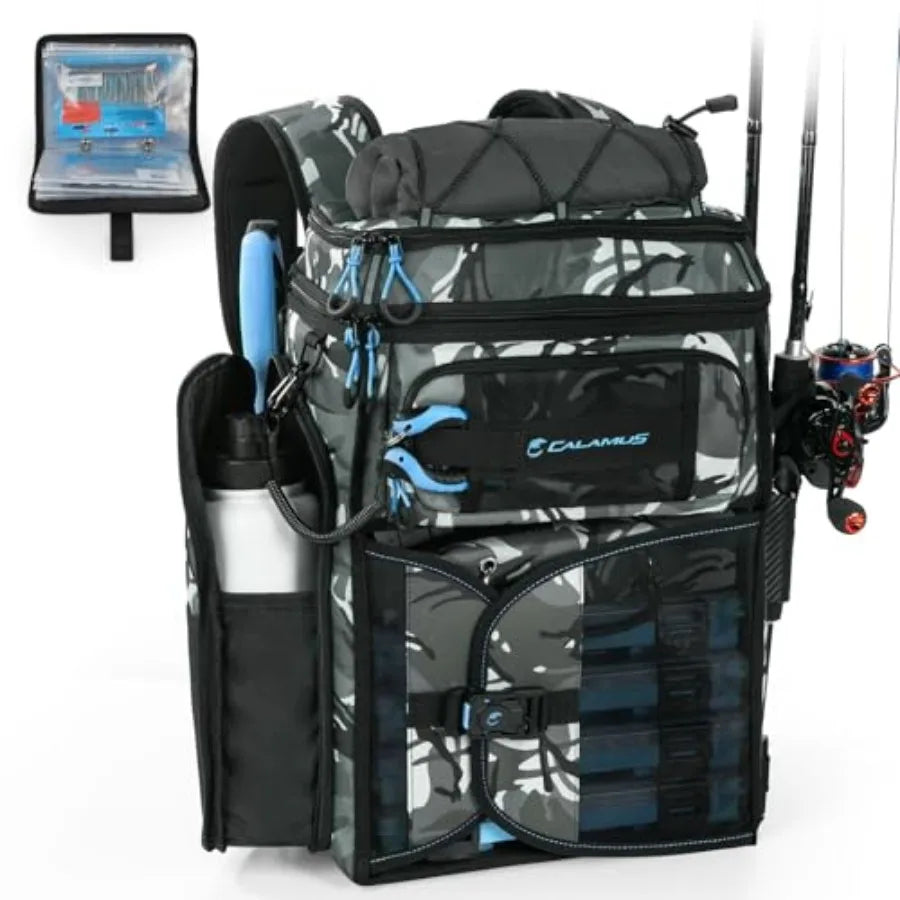 GearMaster Fishing Tackle Backpack With Bait Binder