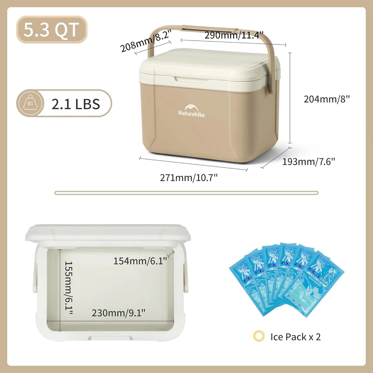 Naturehike Portable Camping Cooler Box for Outdoor Food Storage