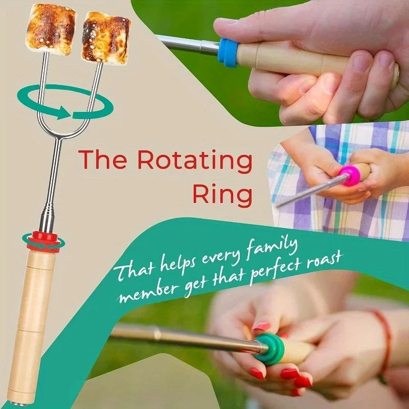 Marshmallow Roasting Sticks Set Camping BBQ Skewers Hot Dog Tools