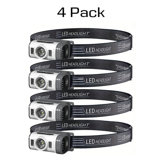 COB LED USB Headlamp With Work And Warning Light