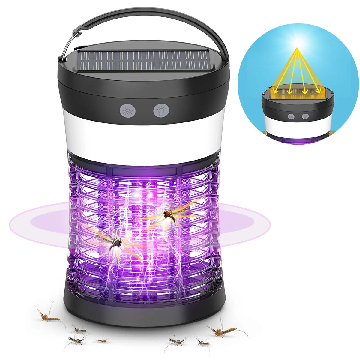 Rechargeable Solar Mosquito Bug Zapper For Indoor Outdoor