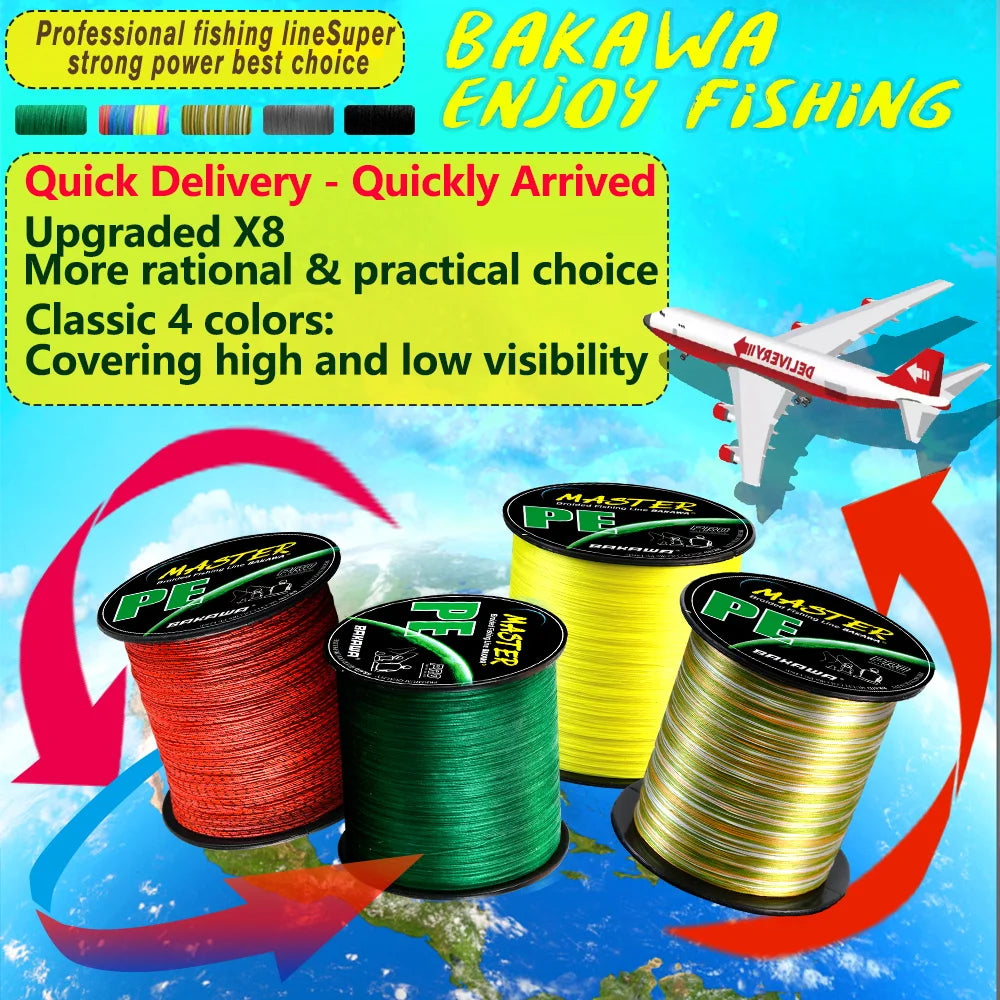 Bakawa 8 Strand Braided PE Fishing Line for Saltwater