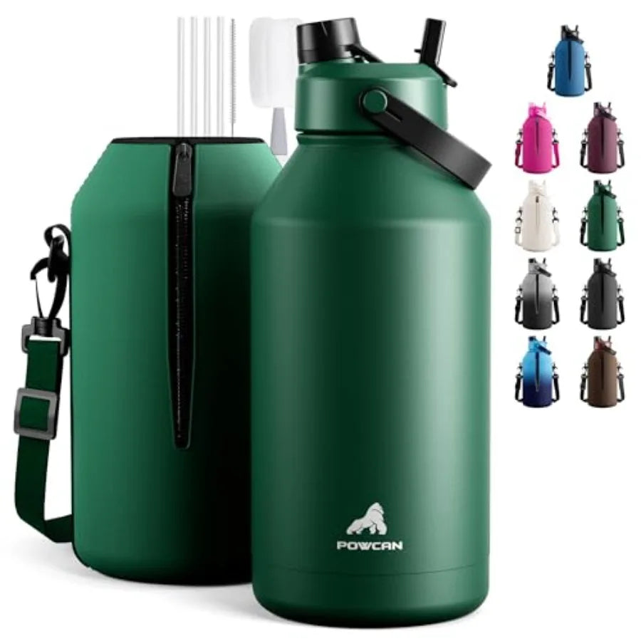 Insulated Water Bottle With Straw And Spout Lid, Leakproof, BPA Free