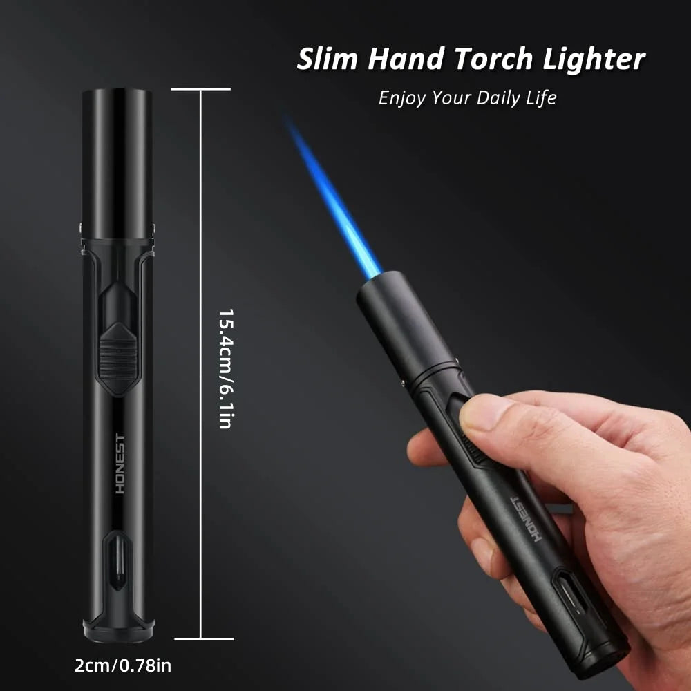 Adjustable Windproof Butane Torch Lighter With Long Jet Flame