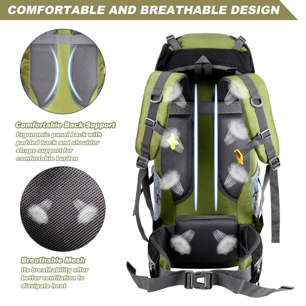 Night Cat Waterproof Hiking Backpack With Rain Cover