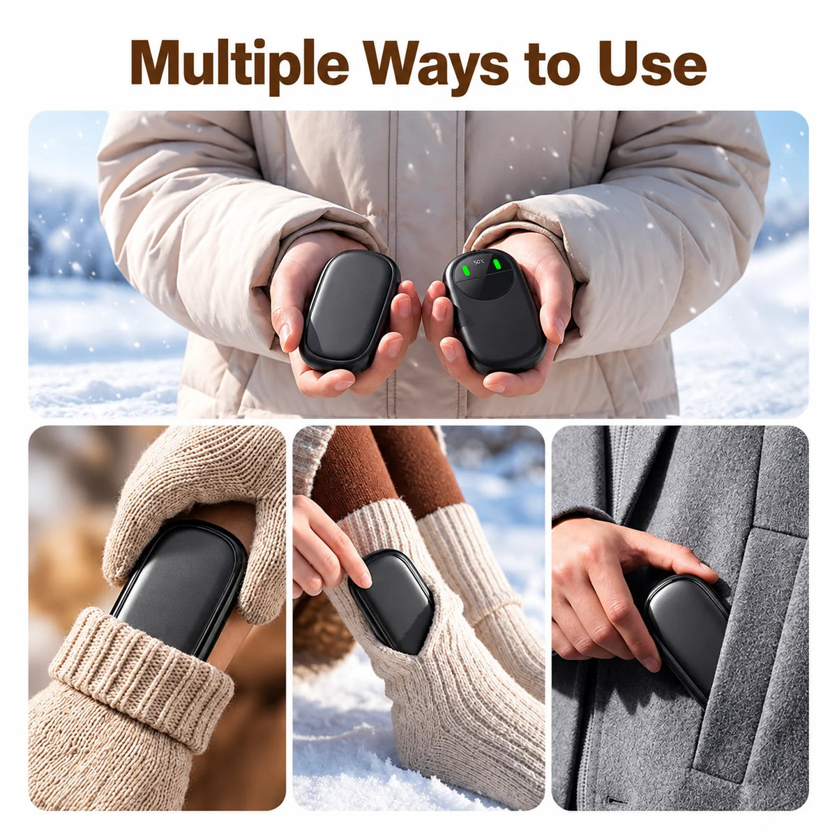 Smart Temp Control Magnetic Hand Warmer With Dual Heating And Portable Design