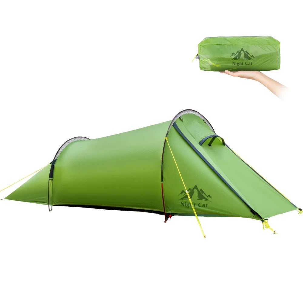 Night Cat Ultralight Waterproof Tunnel Tent for Backpacking