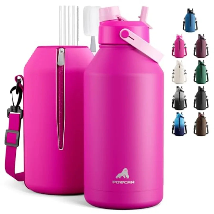 Insulated Water Bottle With Straw And Spout Lid, Leakproof, BPA Free