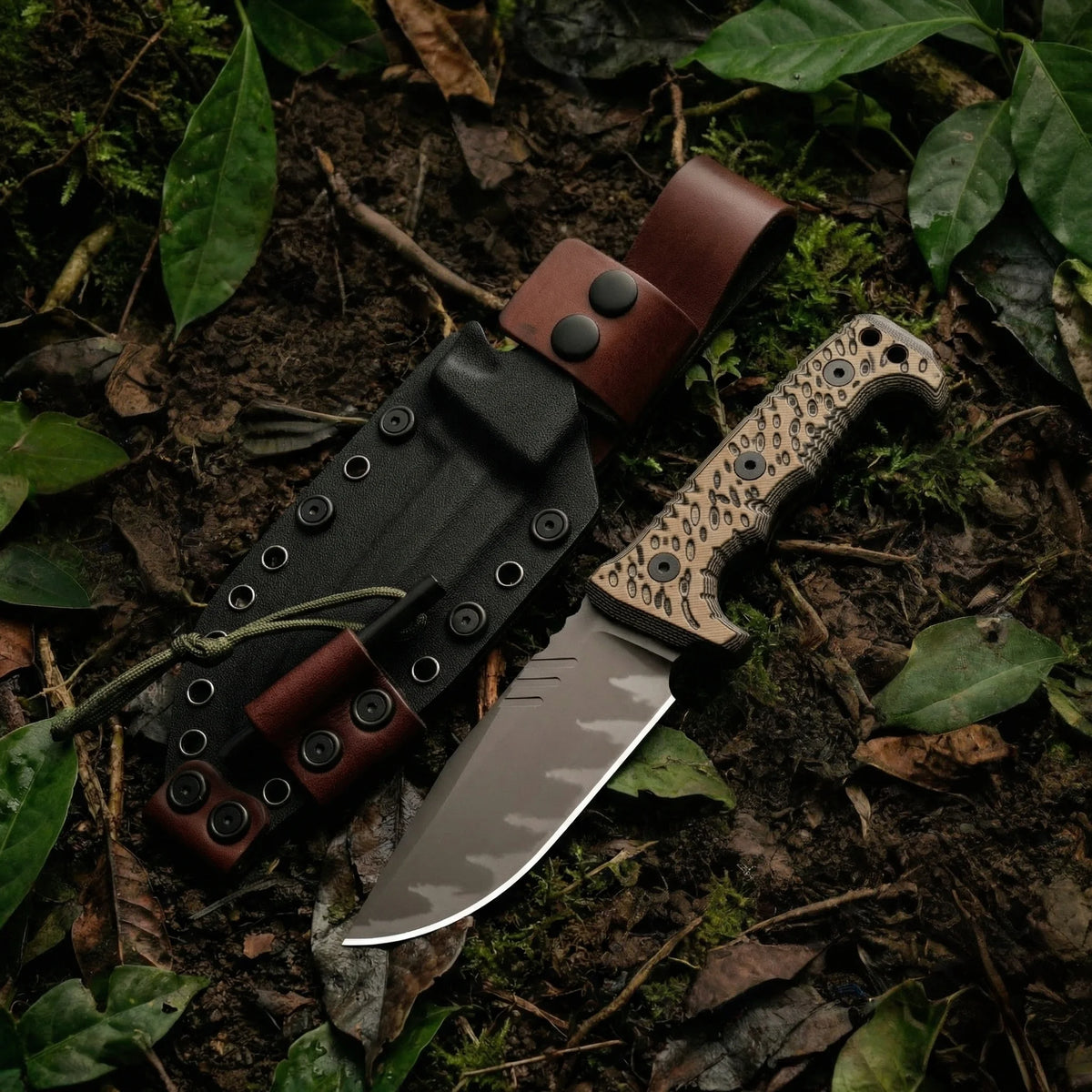 Steel Fixed Blade Camping Knife With Ergonomic Handle