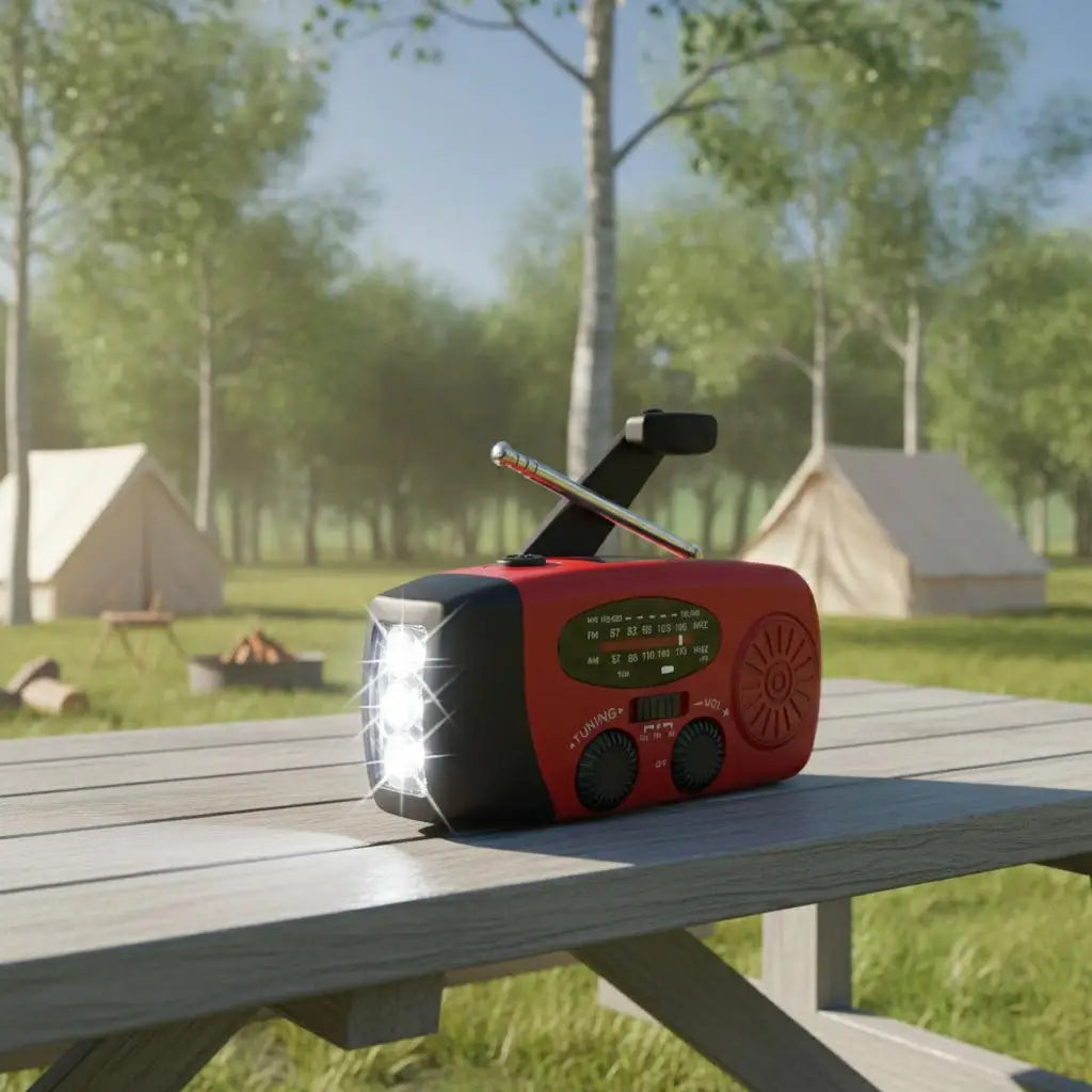 Solar Hand Crank Emergency Weather Radio With Power Bank Flashlight