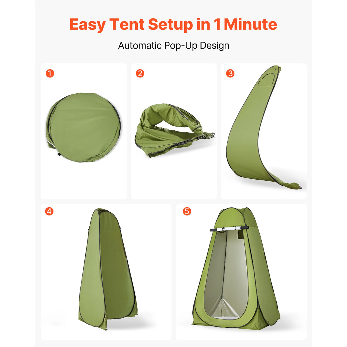 SucceBuy Portable Camping Toilet Kit With Pop Up Tent